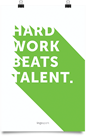 lingospark-hard work beats talent-תמונת השראה ואווירה למשרד